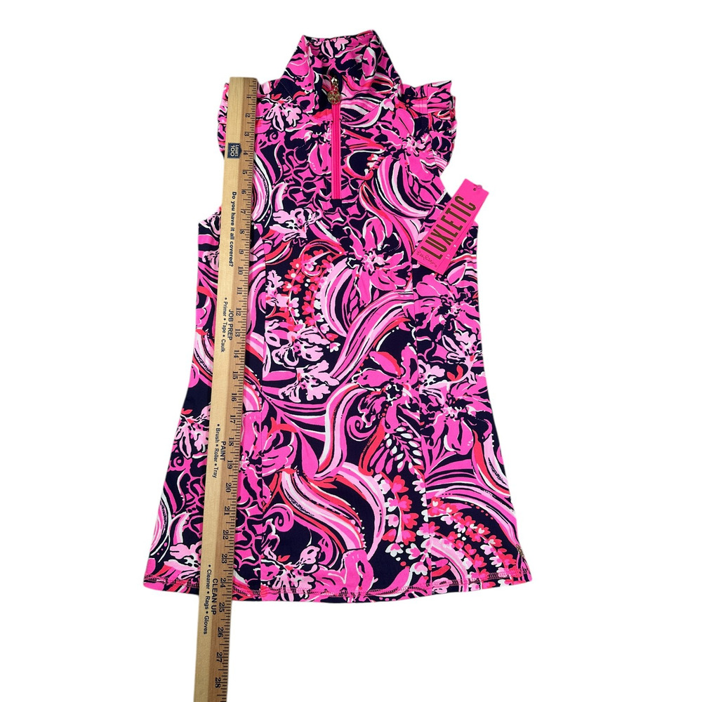 Lilly Pulitzer Luxletic Larissa Ruffle Half Zip XS Golf Top Sleeveless Preppy - Picture 8 of 12